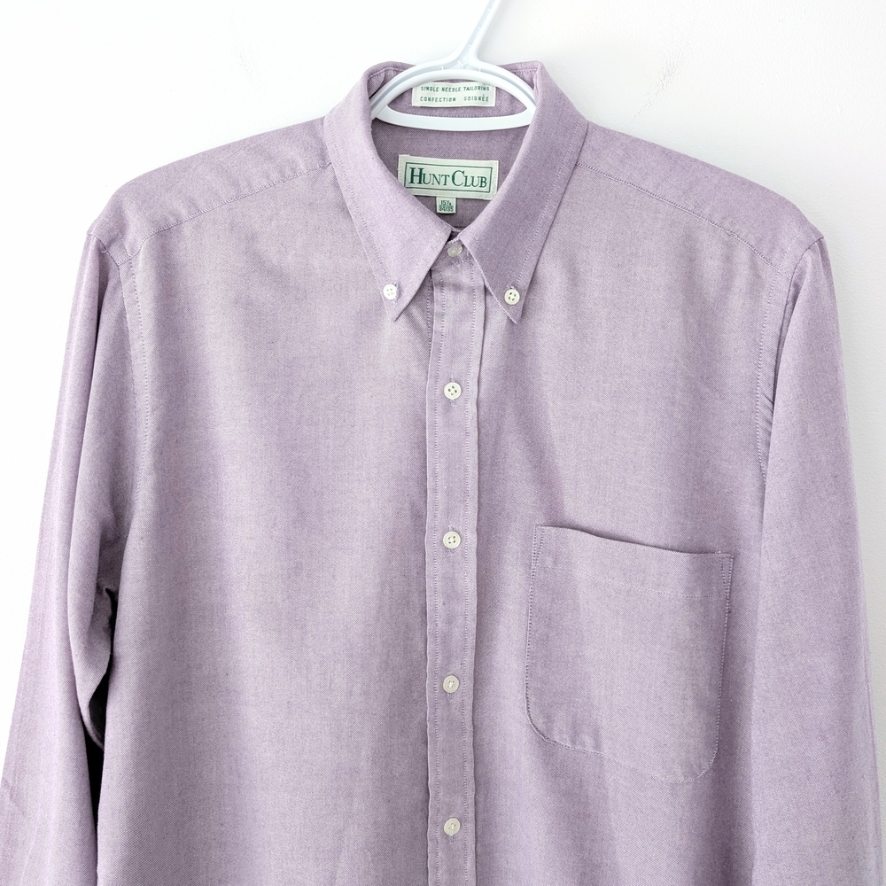 Hunt Club Men’s Light Lavender Button-Down Shirt - Picture 4 of 7